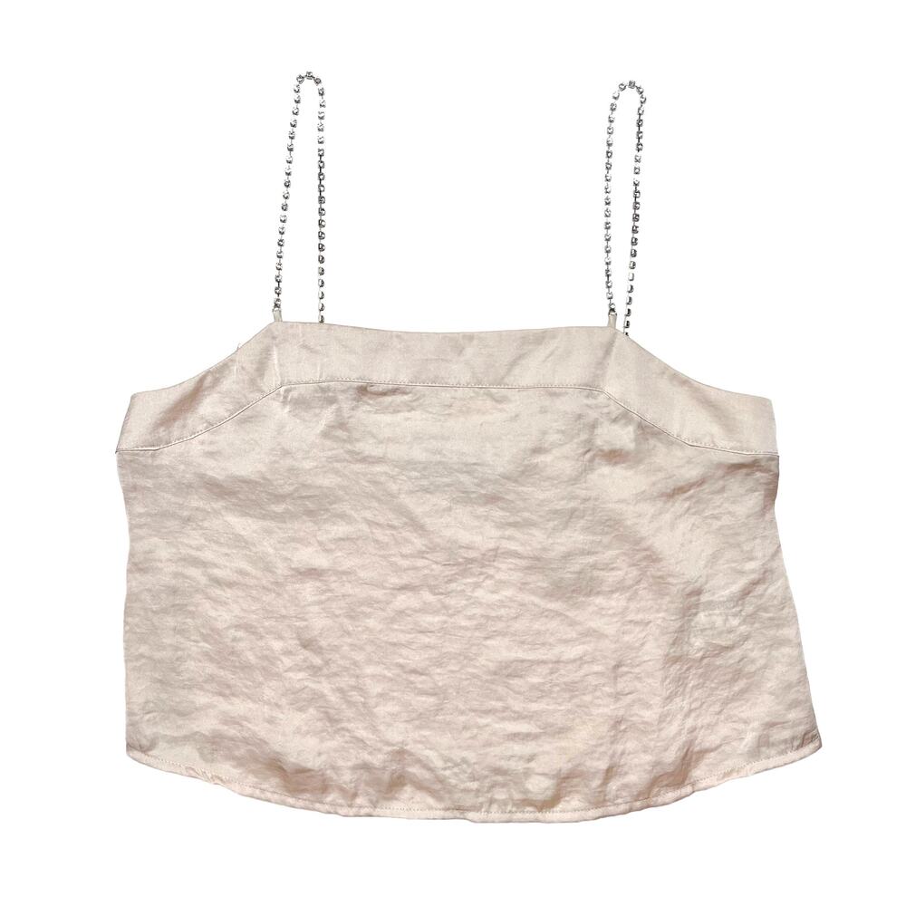 Urban Outfitters Debbie Satin Rhinestone Strap Satin Tank Size Small